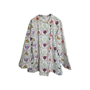 Pomegranate of Lexington Chef's Coat Equestrian Print Design Size Large